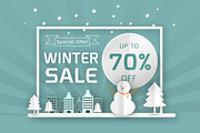 vector winter sale poster template, a Card Template by essense (Thumbnail 1 of 2)