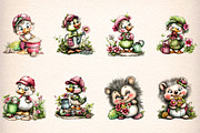 whimsical summer animals clipart, an Illustration by GatewayDesign (Thumbnail 3 of 9)