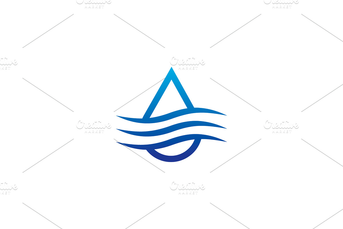 Water Drop Pure Blue Wave Logo, a Branding & Logo Template by kurostd