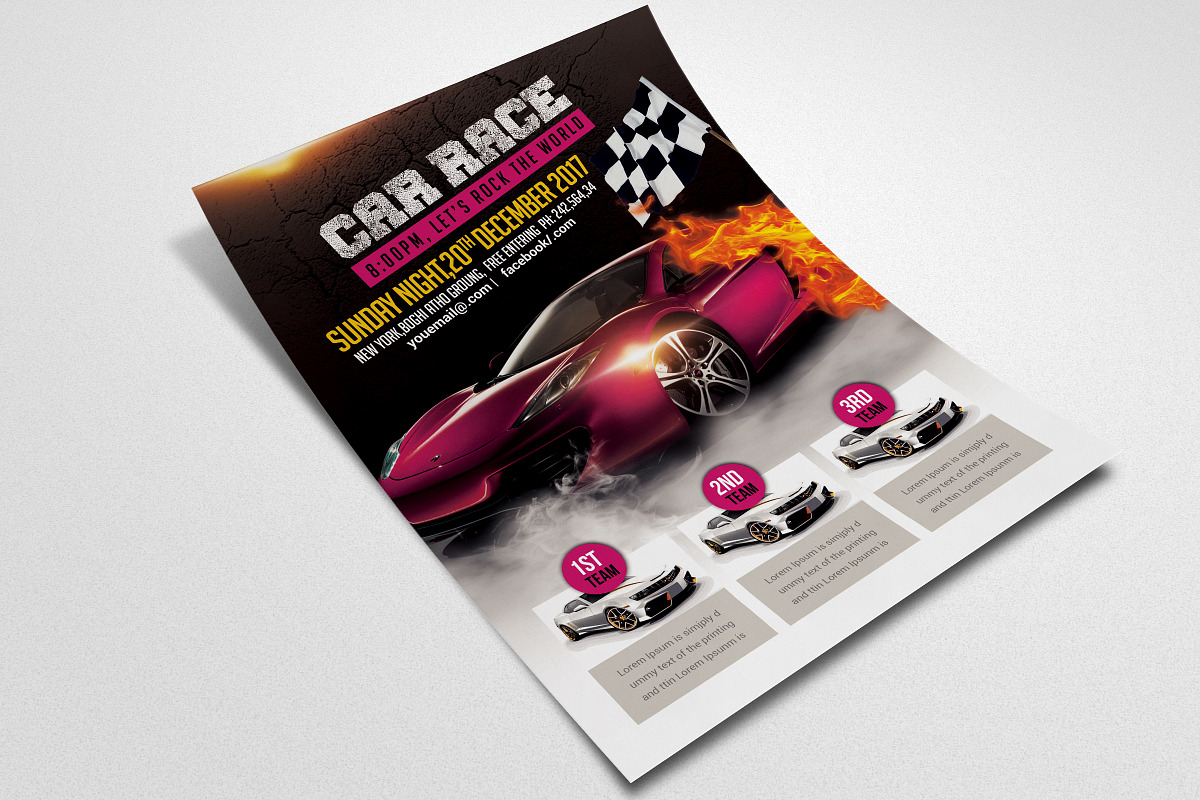 Car Racing Flyer Template, a Flyer Template by Design Up