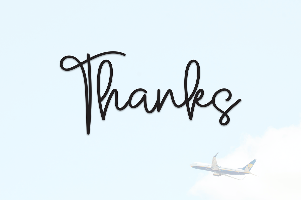 Airplane | Script Font, a Handwritten Font by Scratchones (Photo 9 of 9)