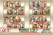 Vintage Christmas animals set Bundle, an Animal Illustration by CraftArtStory (Thumbnail 1 of 5)