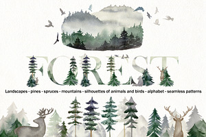 Watercolor forest., an Animal Illustration by TaPilipa