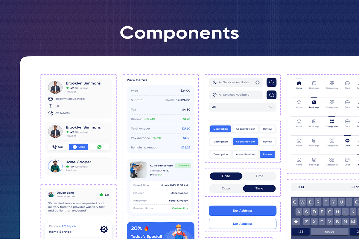 Home Service App Ui Kit, an UI Kit Template by Creative Perspective (Photo 7 of 7)