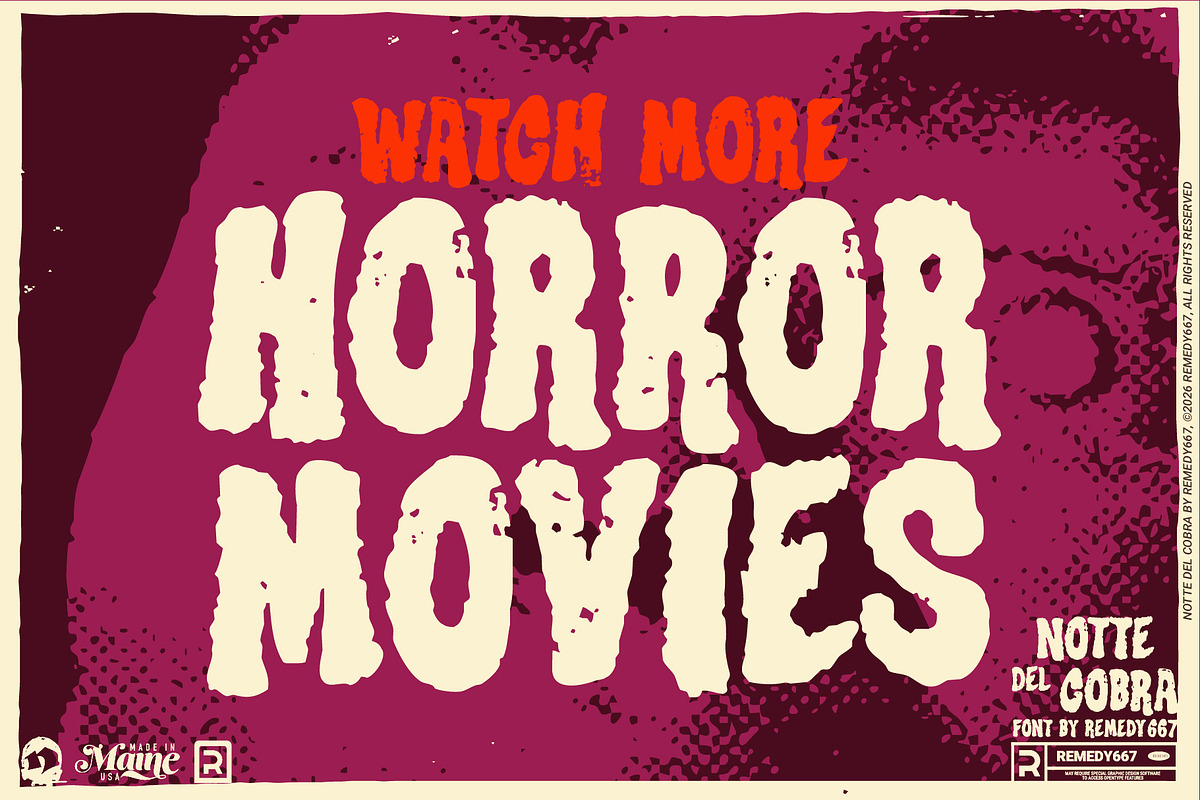 Notte del Cobra - Grindhouse Font, a Sans Serif Font by Remedy667 (Photo 6 of 9)