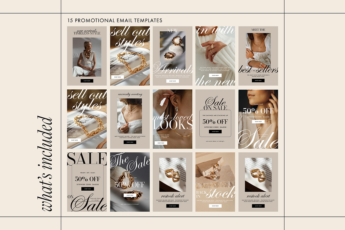 Modern Jewelry Email Template Bundle, an Email Template by KikiBunnyCreative (Photo 4 of 13)