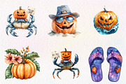 Halloween on Beach Clipart Bundle, an Illustration by CreationArt (Thumbnail 4 of 9)