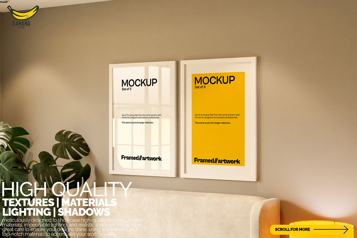 Framed Artwork on the Wall Mockup, a Merchandise Mockup by Banana Mockups (Photo 4 of 5)
