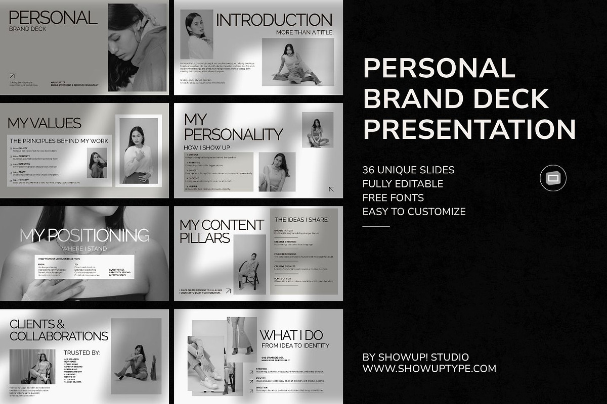 Personal Brand Deck - Google Slides, a Presentation Template by ShowUp! Studio (Photo 1 of 7)