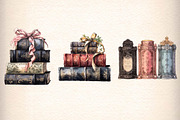 Watercolor Victorian books Clipart, an Illustration by CreationArt (Thumbnail 4 of 5)