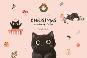 Christmas Curious Cats Collection, a Seasonal Illustration by Muse Artist