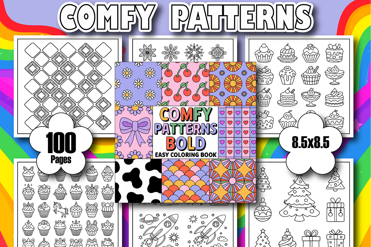 Comfy Patterns Coloring Book for Kid, an Object Illustration by Design Zone (Photo 1 of 4)