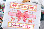 Coquette Valentine's Day XOXO PNG, an Illustration by Libby Wishes (Thumbnail 1 of 8)
