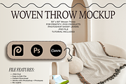 Throw Blanket Mockup PSD + PNG, a Household Mockup by VisualGrid (Thumbnail 1 of 5)