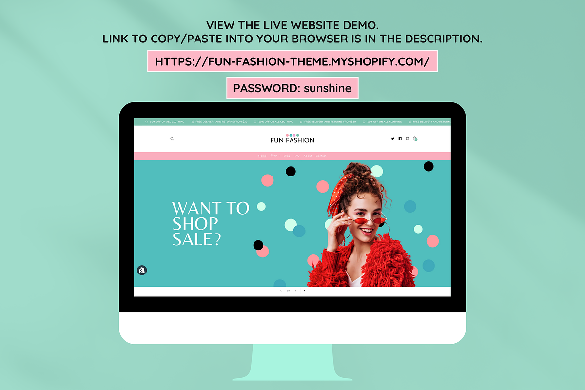 Fun Fashion Shopify Theme, a Shopify Template by SunshineStudioBoutique (Photo 4 of 8)