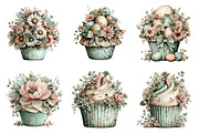 Whimsical spring cupcake clipart, an Illustration by SinaCreation (Thumbnail 4 of 11)