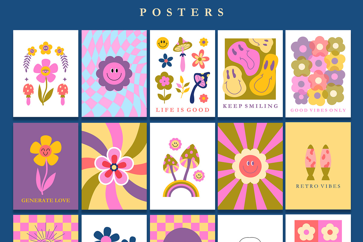 70s Retro Groovy gallery, posters, an Object Graphic by Sofico (Photo 6 of 16)