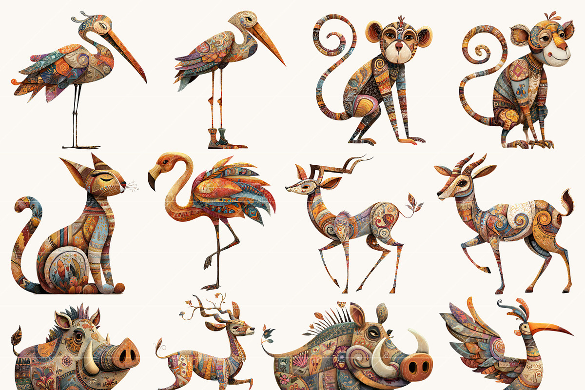 Whimsical African Safari Animals, an Animal Illustration by BusyDaydesign (Photo 5 of 9)