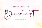 Baselliost handwritten Script font, a Script Font by Formatika Studio (Thumbnail 1 of 8)
