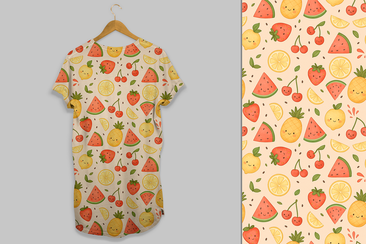 Cute Summer Fruits Pattern, a Pattern Graphic by Casa Mandarina (Photo 7 of 8)