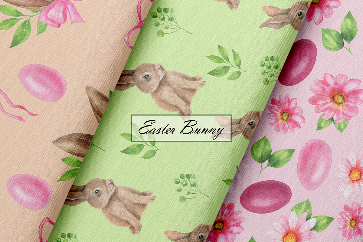 Easter Bunny Seamless Patterns, an Illustration by OlDm_Shop (Photo 6 of 9)