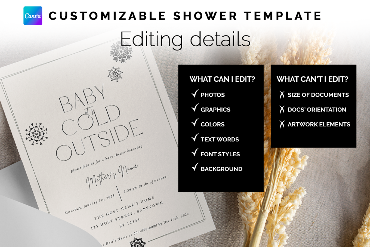 Minimalist Winter Baby Shower Invite, an Invitation Template by Bdemm Studio (Photo 5 of 9)