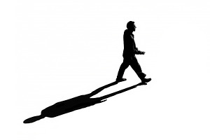 Lone human silhouette with trailing shadow, a Person Illustration by DanFLCreativo