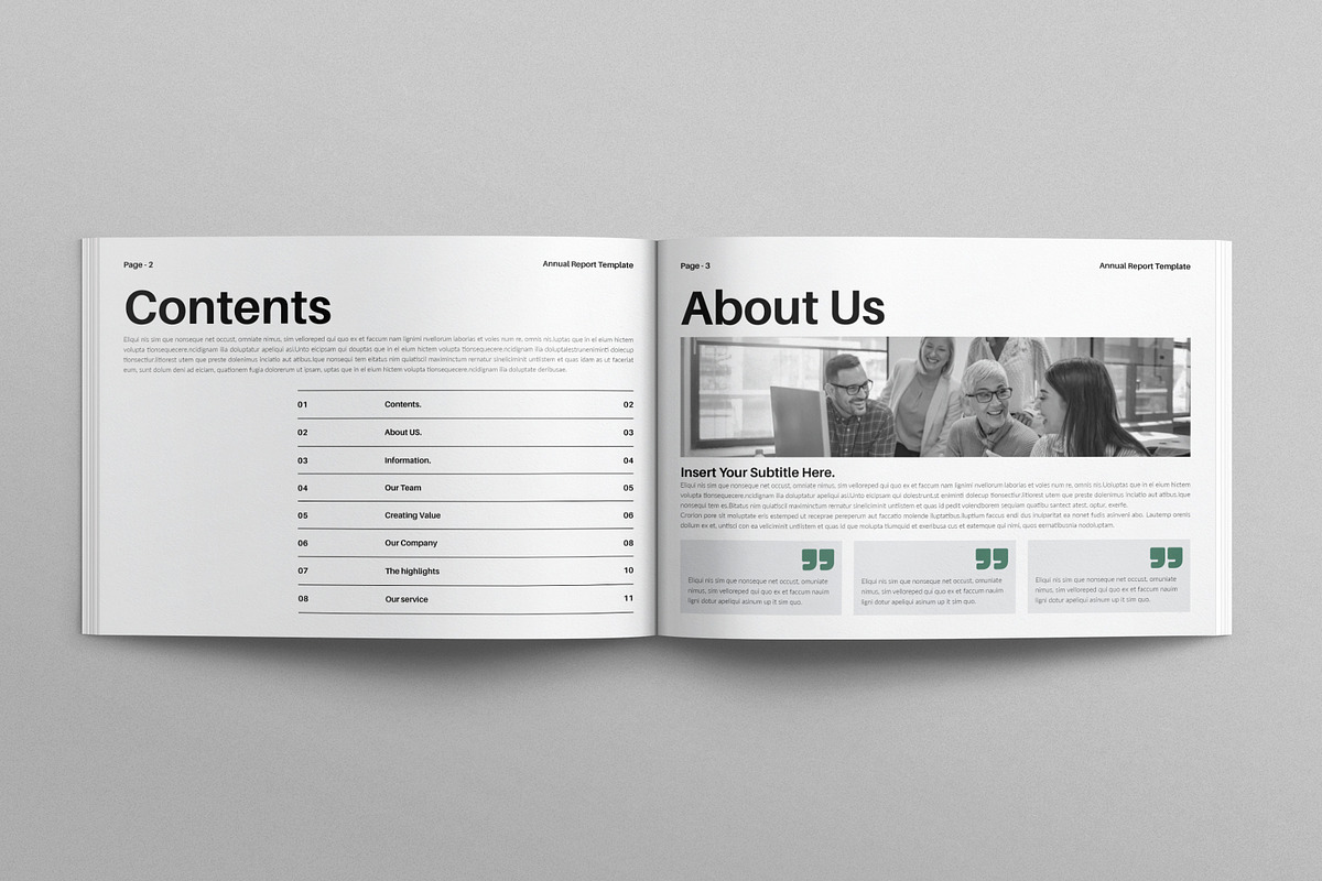 Annual Report Template Landscape, a Brochure Template by E-Type (Photo 2 of 7)