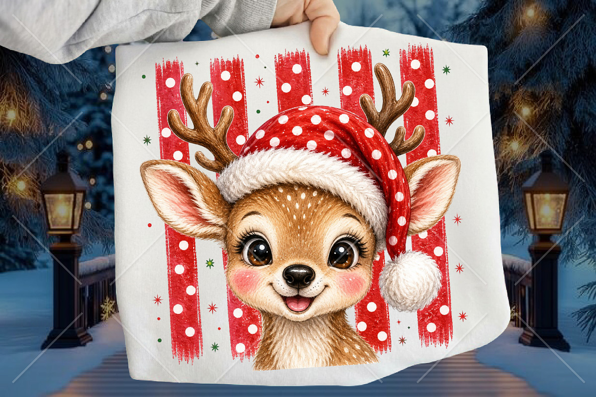Cute Christmas Reindeer Trendy Dot, a Seasonal Illustration by Canvas Craft (Photo 1 of 6)