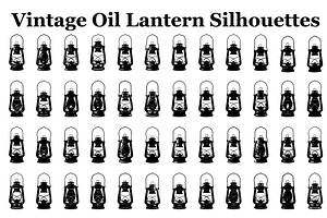 Vintage Oil Lantern Silhouettes, a Graphic by hafijul