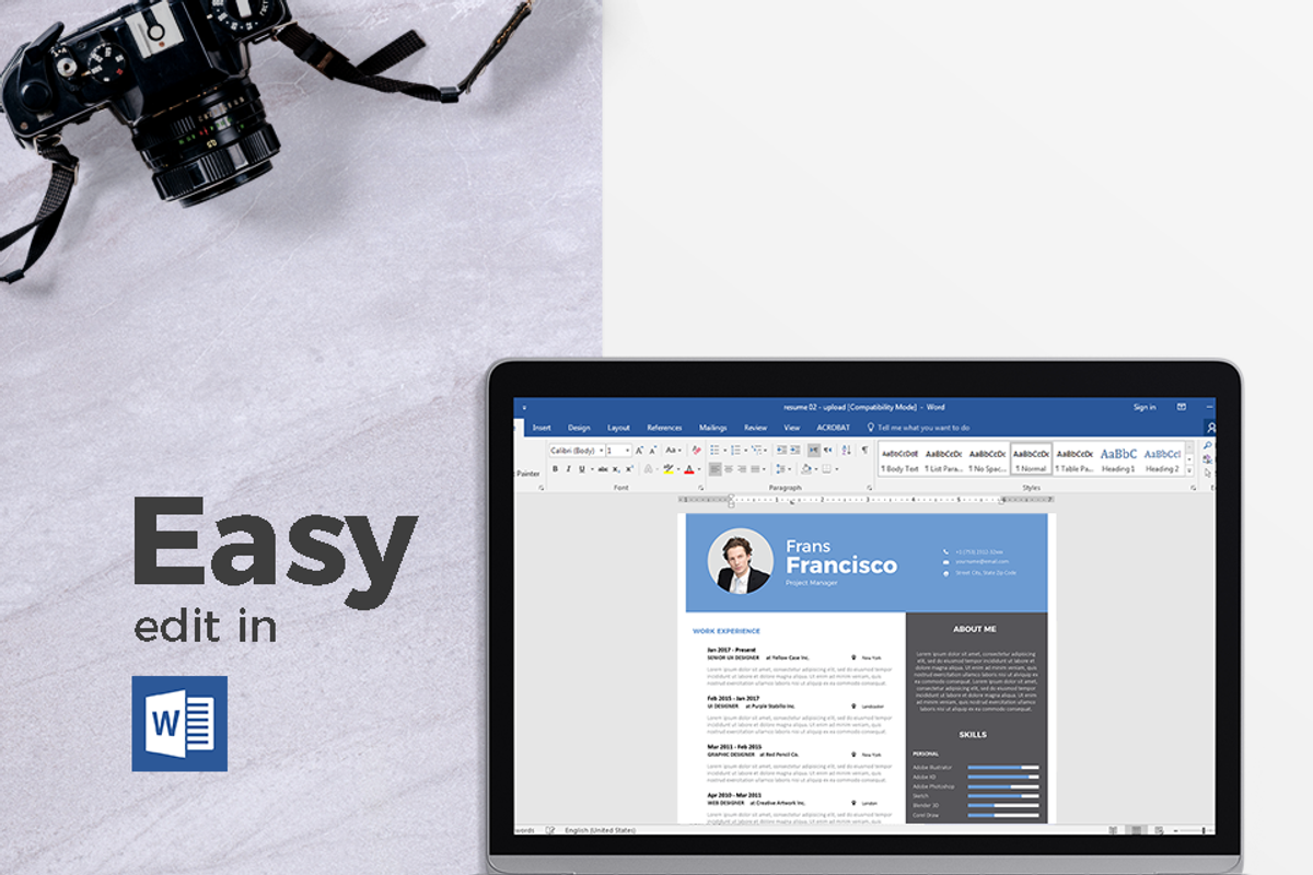 Modern Resume & CV Template, a Resume Template by Hito Graphic (Photo 6 of 8)