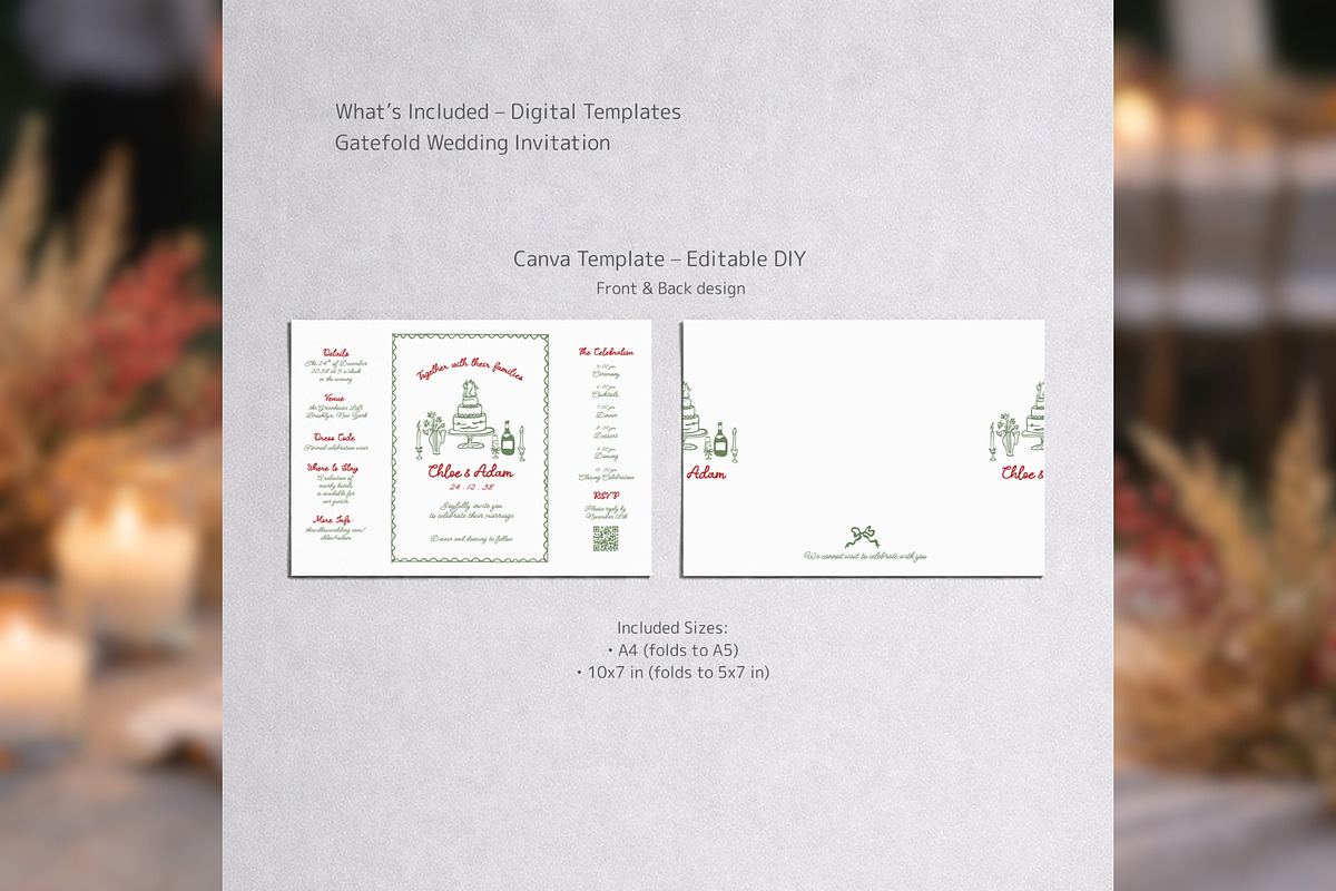 Gatefold Invitation Template bd003, an Invitation Template by TyphoonStudio (Photo 3 of 9)