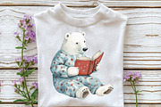 Christmas Pajama Polar Bear Clipart, an Illustration by CraftArtStudio (Thumbnail 3 of 6)