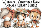 Whimsical Farm Animals Clipart, an Illustration by Pixels.Craft (Thumbnail 1 of 6)