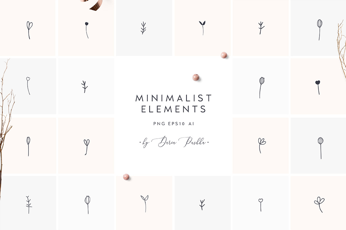 110 FLORAL ELEMENTS, an Illustration by Luna Dreams (Photo 4 of 7)