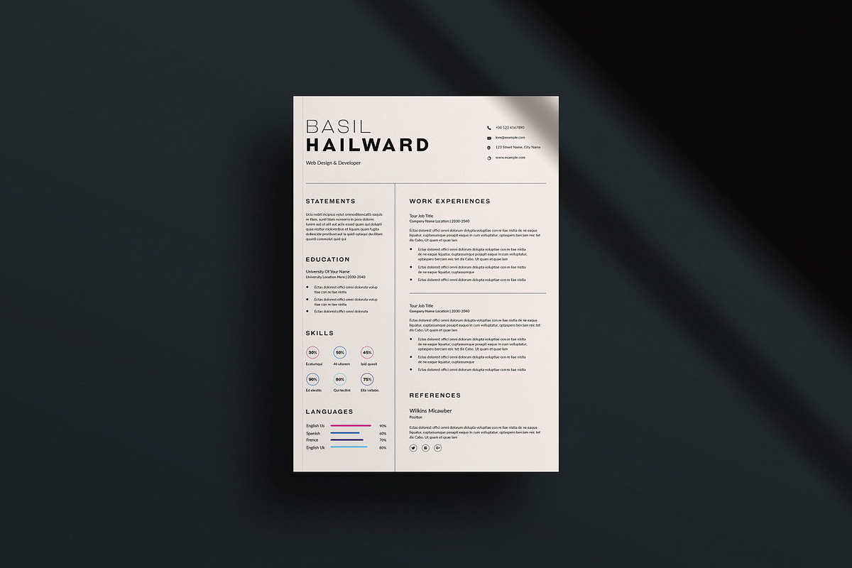 Professional Resume Template, a Resume Template by slidestock55 (Photo 2 of 4)
