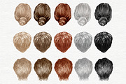 Female Hairstyles set, a Person Illustration by Colibri Watercolor (Thumbnail 3 of 14)