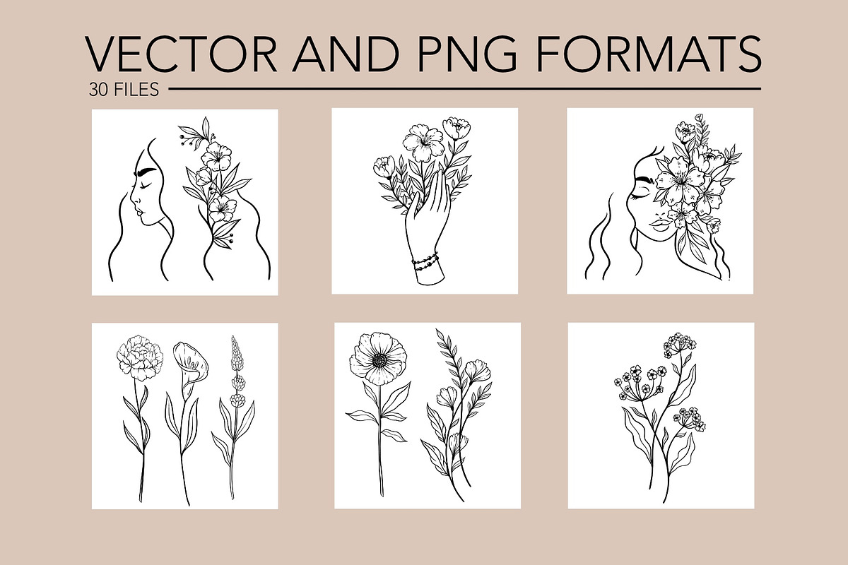Women & flowers BUNDLE, a Graphic by heyXeni (Photo 16 of 68)