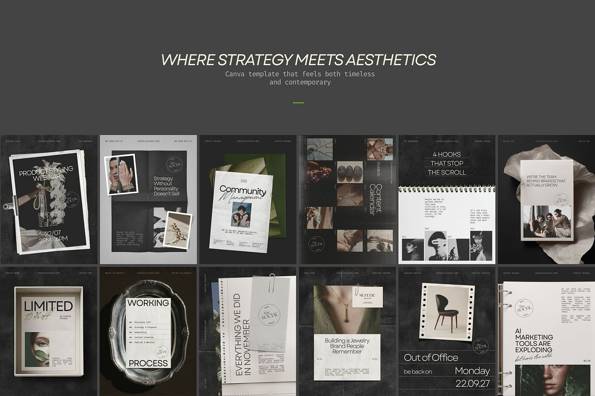 Dark Editorial Social Media Template, a Social Media Template by And Done Studio (Photo 3 of 8)