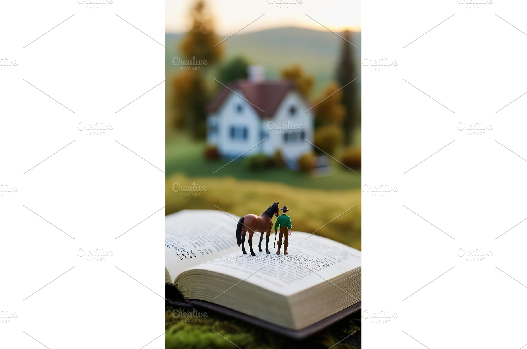 Miniature figurine of a farmer with, an Arts & Entertainment Photo by tilialucida