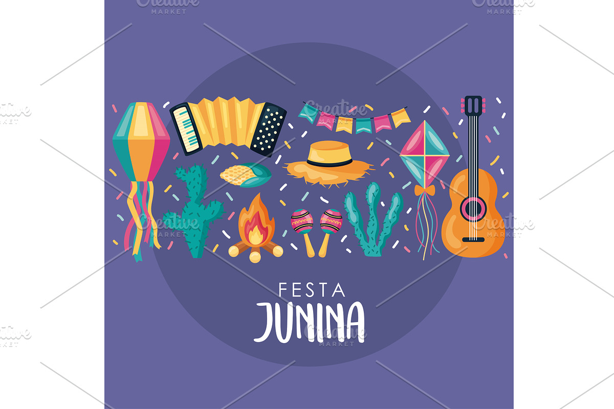 festa junina lettering, an Illustration by studiogstock