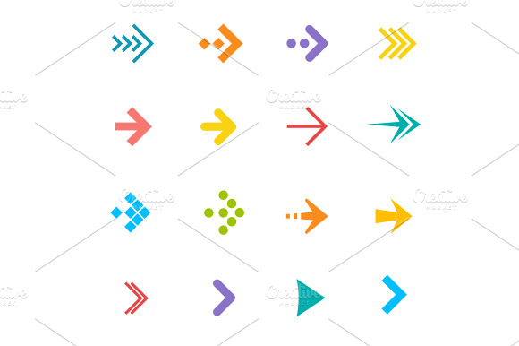 Vector Arrows Set. Flat