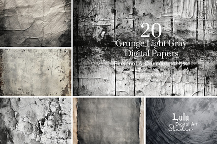 Grunge Light Gray Digital Papers-20