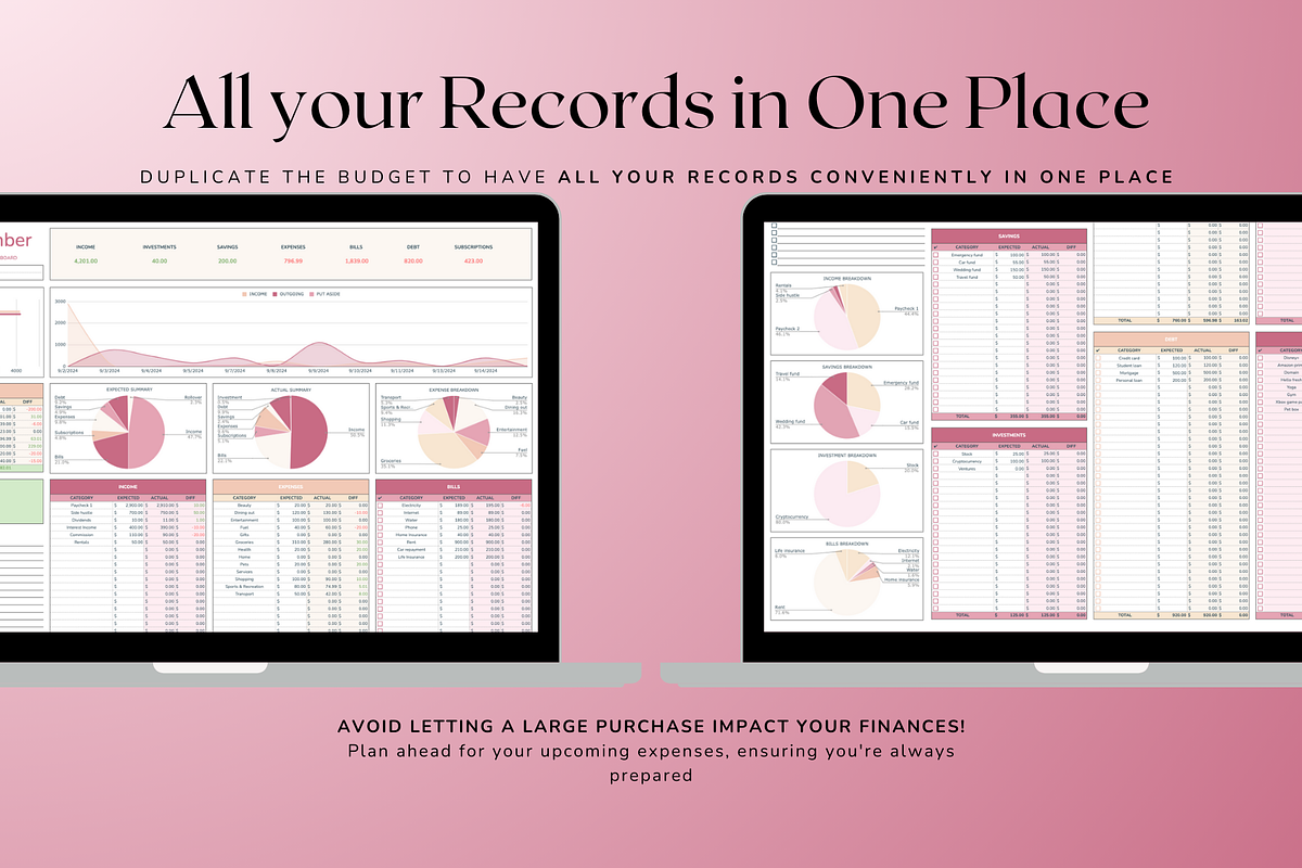 Standard Biweekly Budget - Red, a Templates & Theme by The Creative Plans co (Photo 8 of 10)