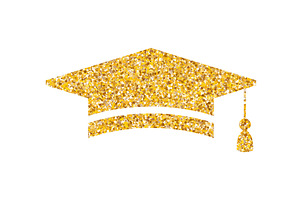 Graduation Hat Glitter Logo