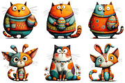 Whimsical Spring Cat Clipart Bundle, an Illustration by Sublimation Artist (Thumbnail 6 of 7)