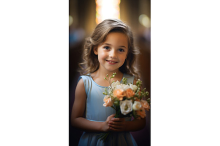 A little girl holding a bouquet of, a Beauty & Fashion Photo by tilialucida
