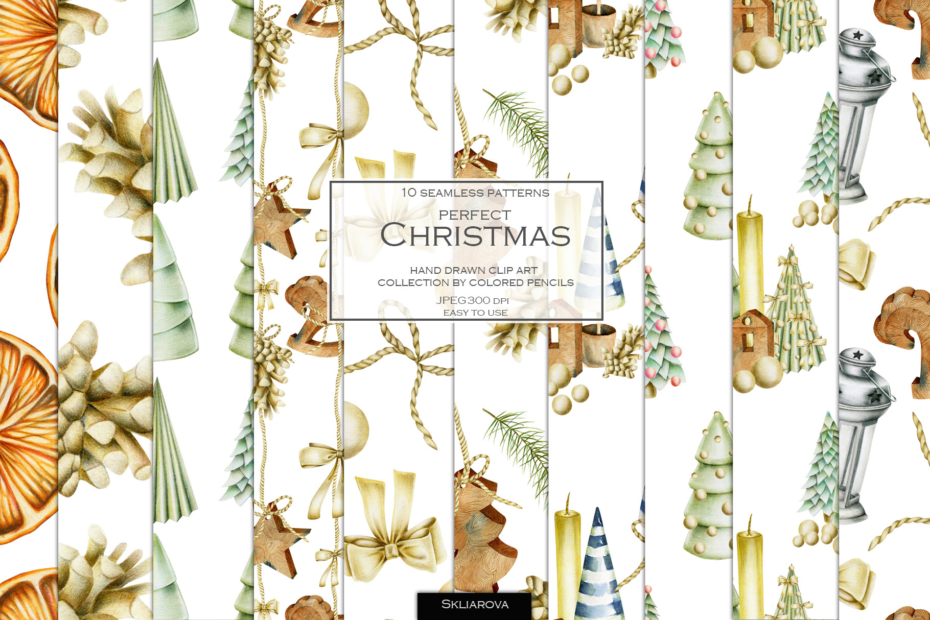Perfect Christmas. 10 patterns., a Pattern Graphic by Skliarova