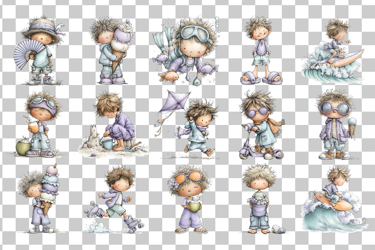 Storybook Beach Boy PNG, a Seasonal Illustration by Nicolle's Colorful Art (Photo 3 of 4)
