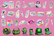 Watercolor Retro Gadgets Stikers, a Decorative Illustration by InkyQueenArt (Thumbnail 4 of 5)